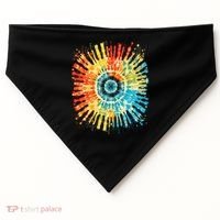 Retro Tie Dye 60s 70s Hippie Aesthetic Graphic Art 100 USA-Made Doggie Bandana thumb 0