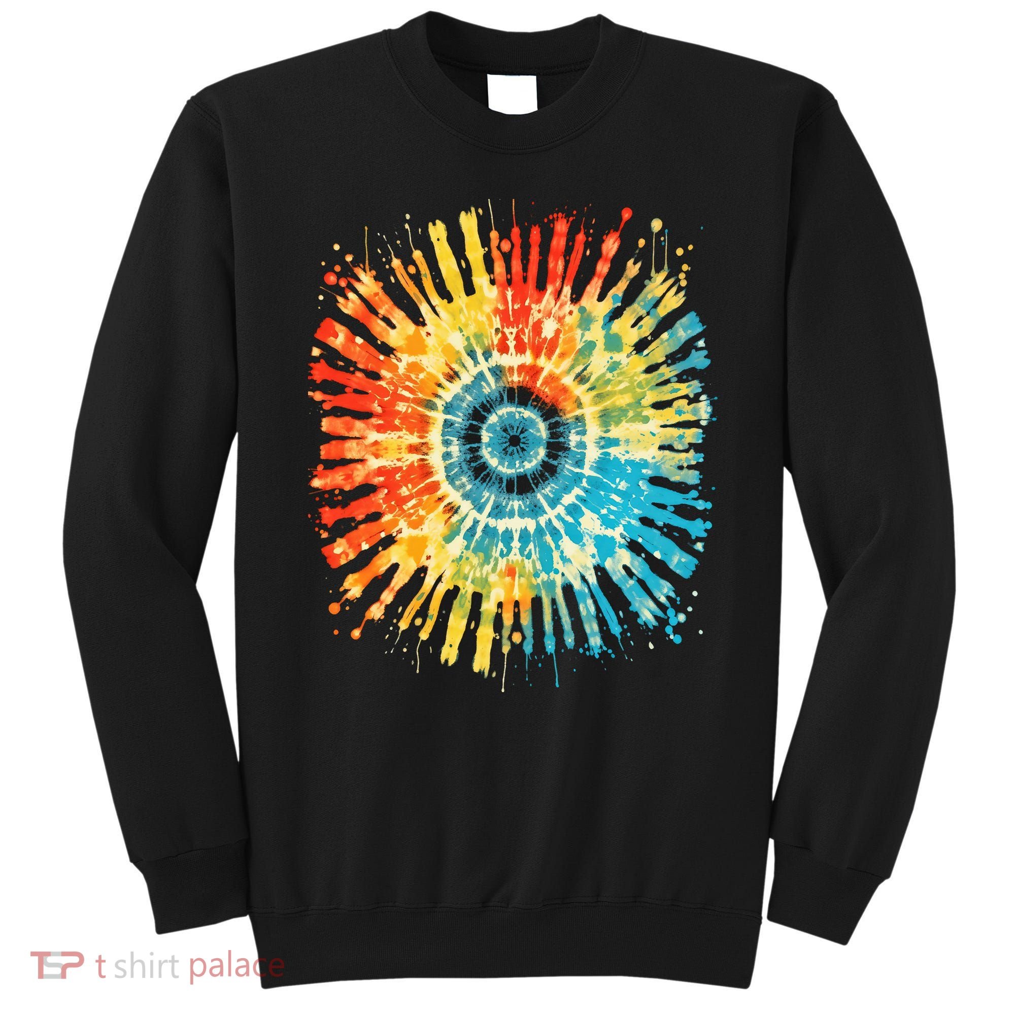 Retro Tie Dye 60s 70s Hippie Aesthetic Graphic Art 100 Sweatshirt