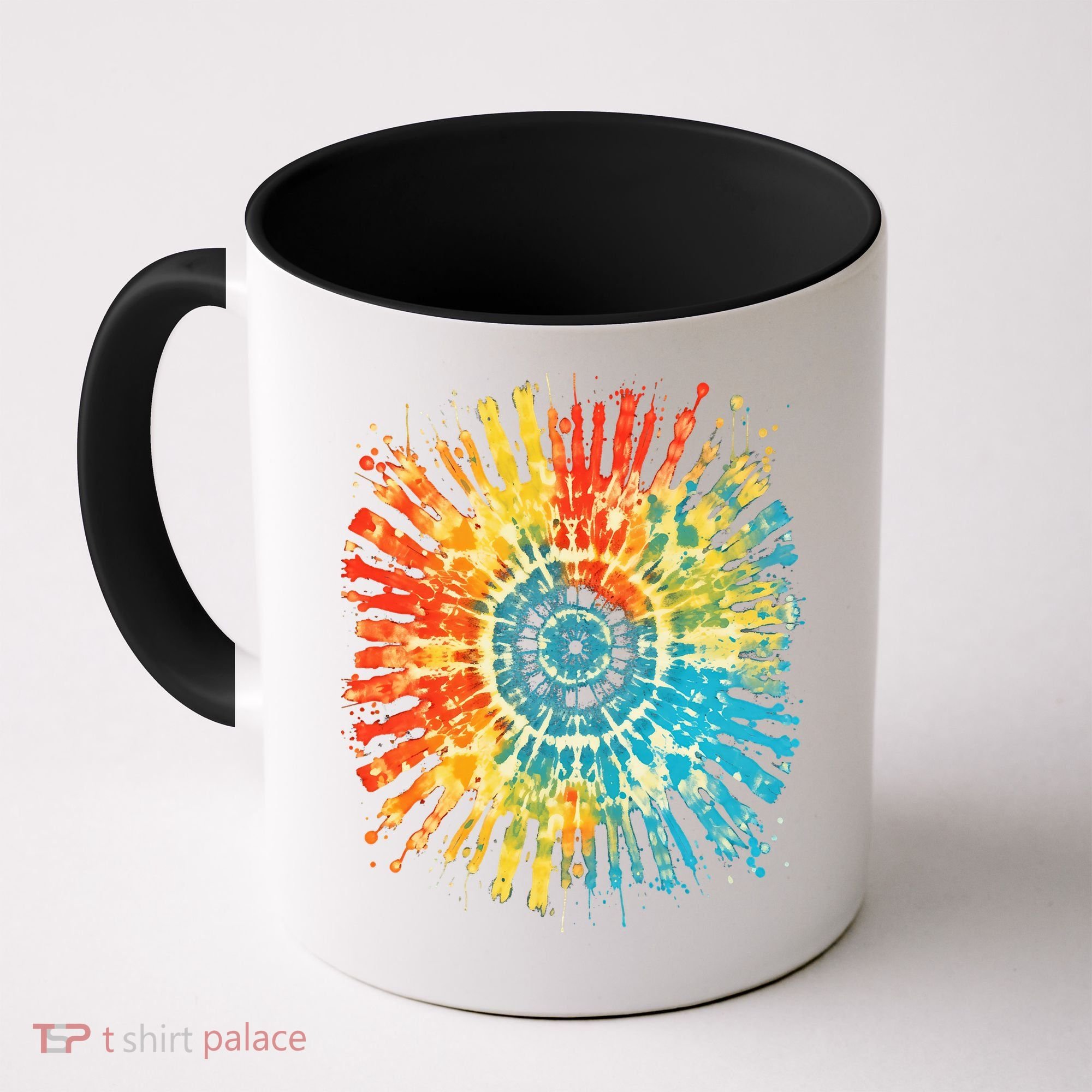 Retro Tie Dye 60s 70s Hippie Aesthetic Graphic Art 100 Coffee Mug