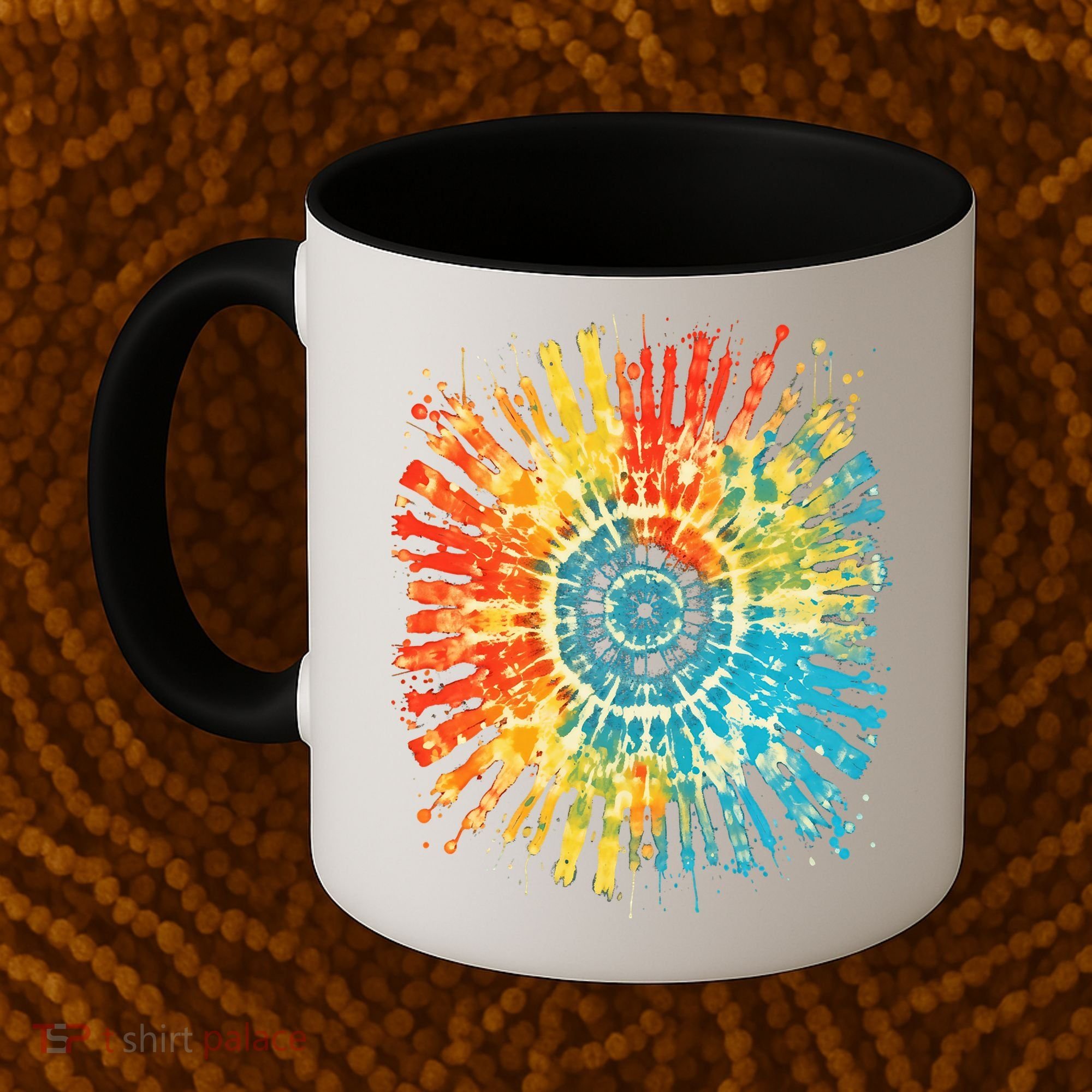 Retro Tie Dye 60s 70s Hippie Aesthetic Graphic Art 100 Coffee Mug