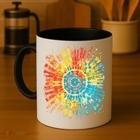 Retro Tie Dye 60s 70s Hippie Aesthetic Graphic Art 100 Coffee Mug thumb 4
