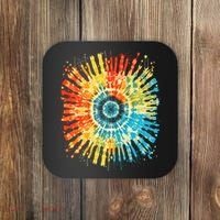 Retro Tie Dye 60s 70s Hippie Aesthetic Graphic Art 100 Coaster thumb 0