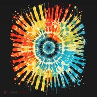 Retro Tie Dye 60s 70s Hippie Aesthetic Graphic Art 100 Coaster thumb 2