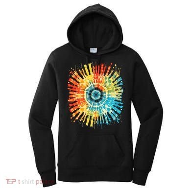 Retro Tie Dye 60s 70s Hippie Aesthetic Graphic Art 100 Women's Hoodie