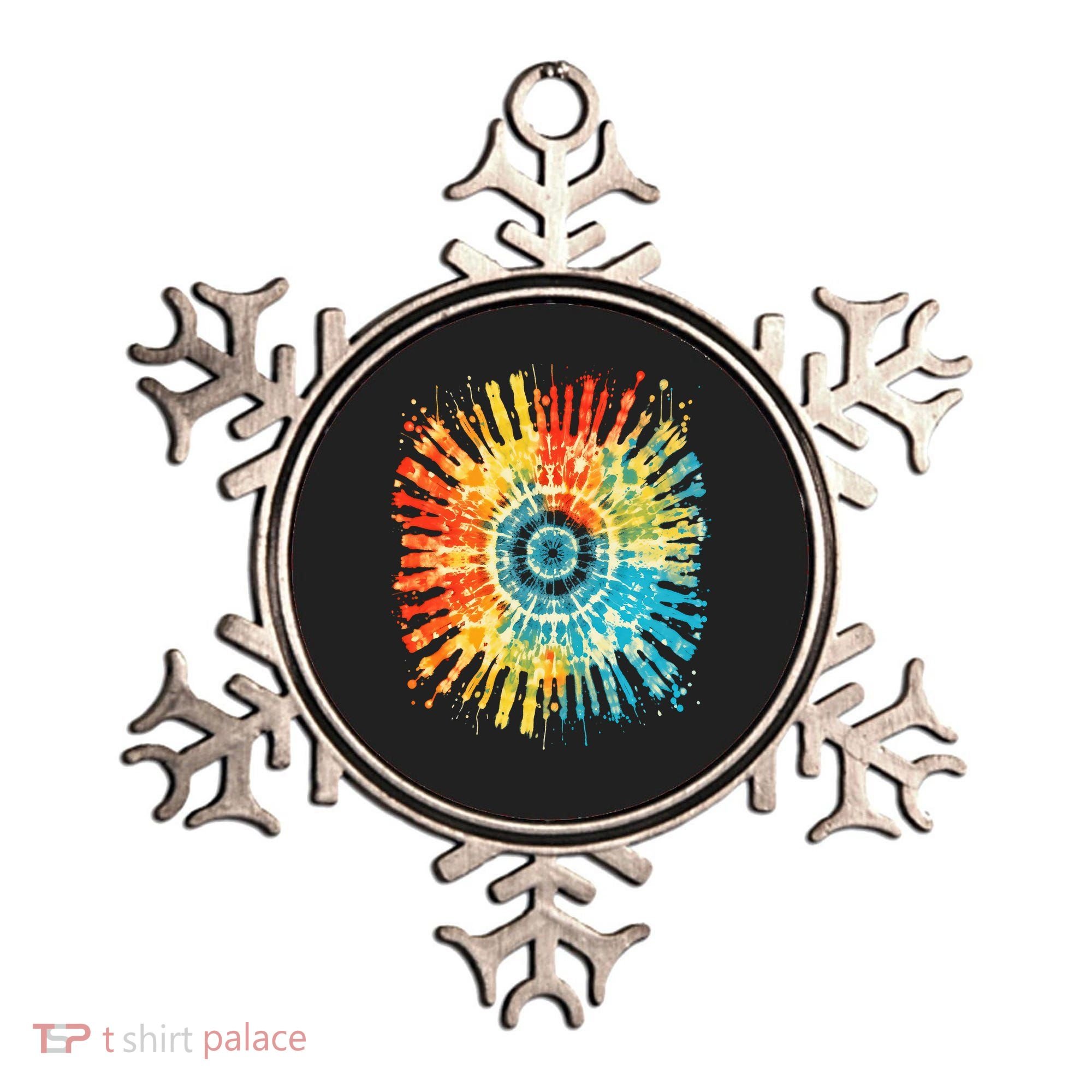 Retro Tie Dye 60s 70s Hippie Aesthetic Graphic Art 100 Ornament