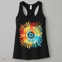 Retro Tie Dye 60s 70s Hippie Aesthetic Graphic Art 100 Women's Tank Top thumb 3