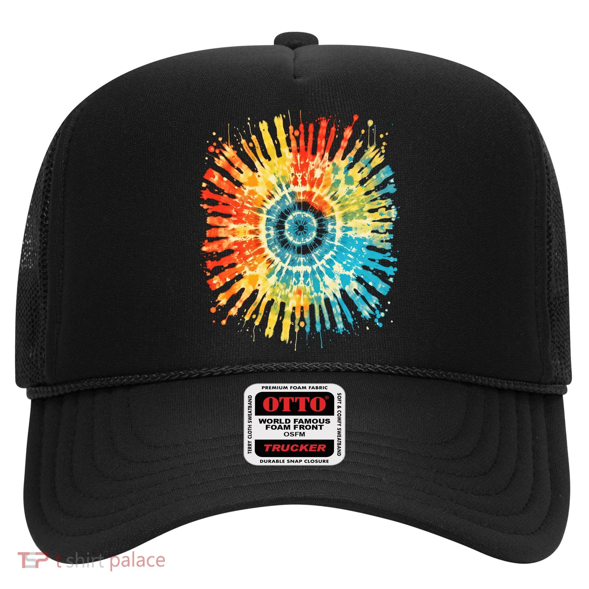 Retro Tie Dye 60s 70s Hippie Aesthetic Graphic Art 100 Hat