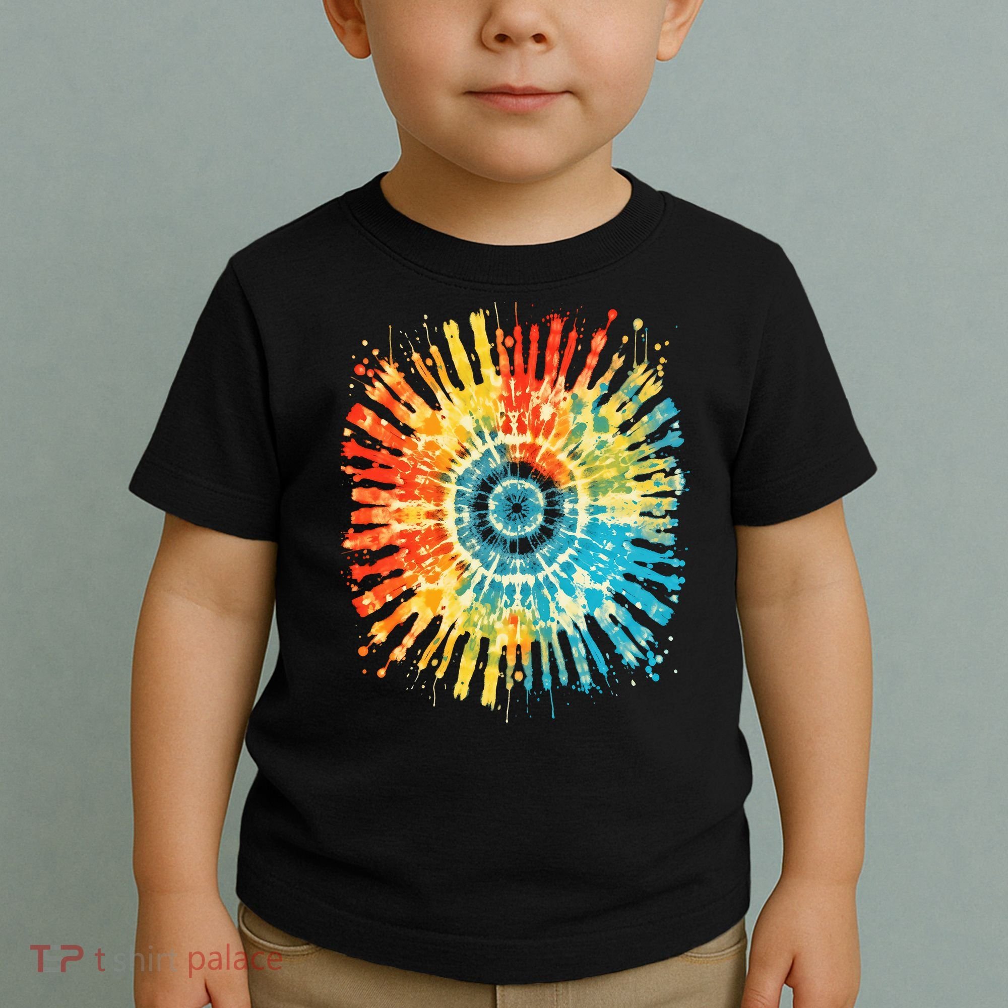 Retro Tie Dye 60s 70s Hippie Aesthetic Graphic Art 100 Toddler T-Shirt