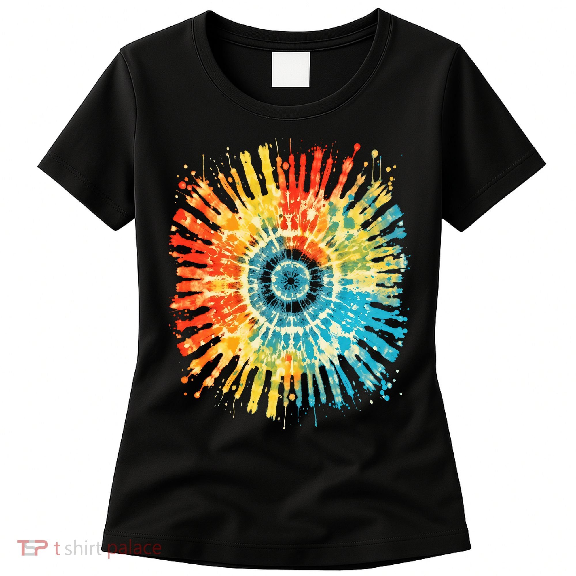 Retro Tie Dye 60s 70s Hippie Aesthetic Graphic Art 100 Women's T-Shirt