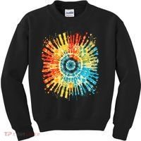 Retro Tie Dye 60s 70s Hippie Aesthetic Graphic Art 100 Kids Sweatshirt thumb 0
