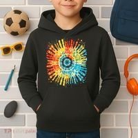 Retro Tie Dye 60s 70s Hippie Aesthetic Graphic Art 100 Kids Hoodie thumb 2