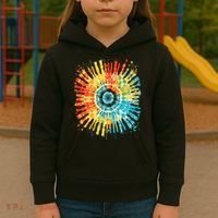Retro Tie Dye 60s 70s Hippie Aesthetic Graphic Art 100 Kids Hoodie thumb 3