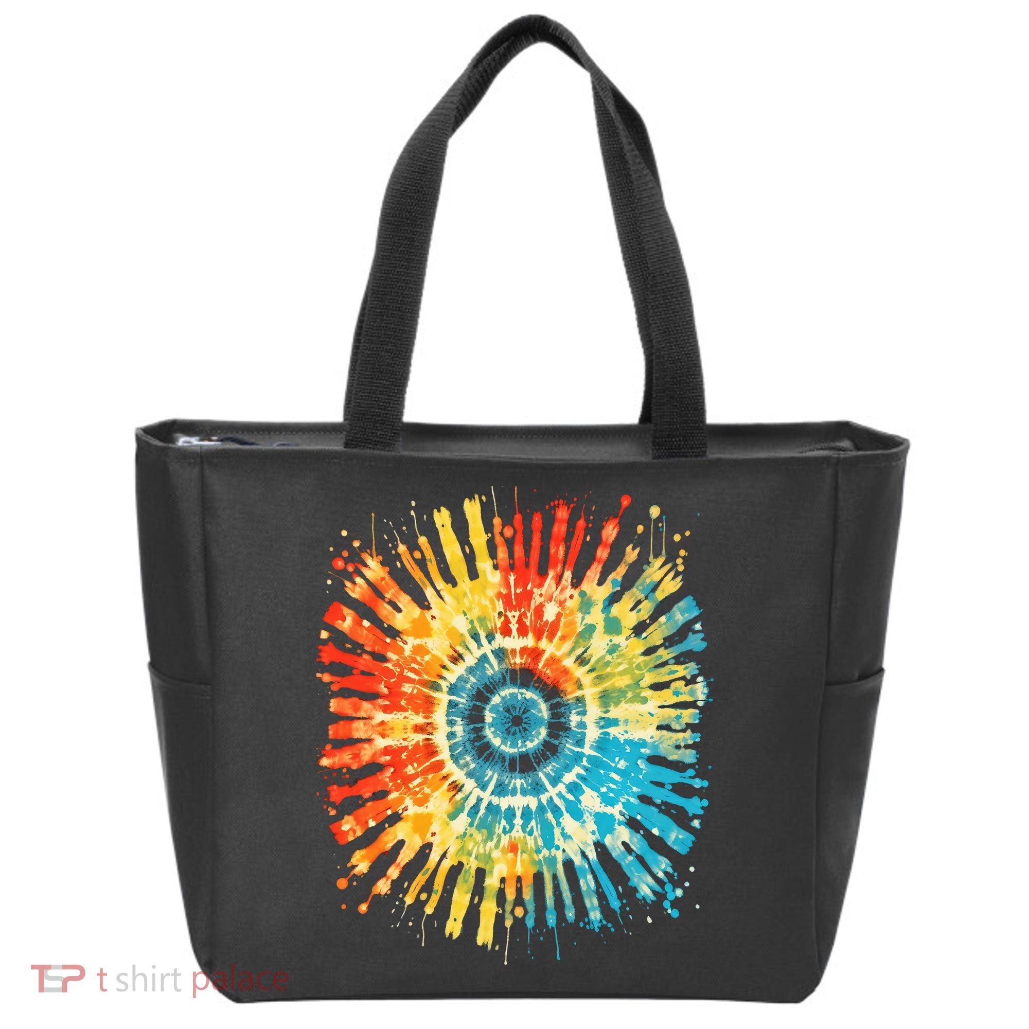 Retro Tie Dye 60s 70s Hippie Aesthetic Graphic Art 100 Tote Bag