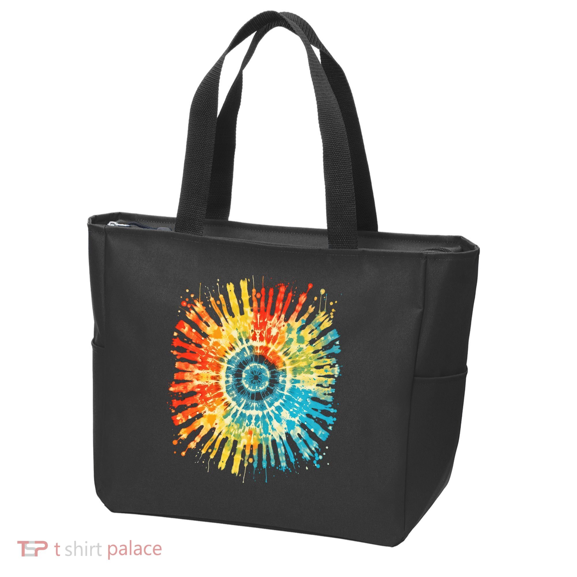 Retro Tie Dye 60s 70s Hippie Aesthetic Graphic Art 100 Tote Bag