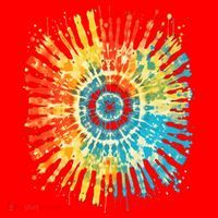 Retro Tie Dye 60s 70s Hippie Aesthetic Graphic Art 100 Santa Hat thumb 1