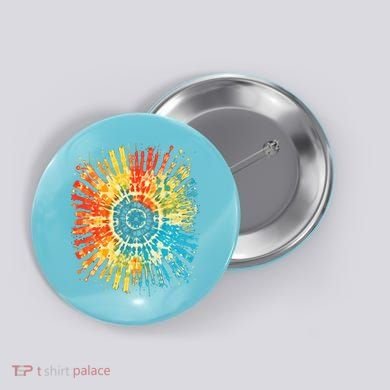 Retro Tie Dye 60s 70s Hippie Aesthetic Graphic Art 100 Button