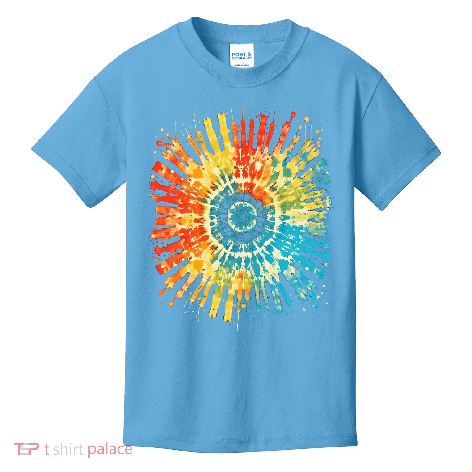 Retro Tie Dye 60s 70s Hippie Aesthetic Graphic Art 100 Kids T-Shirt