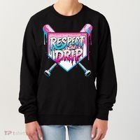 Respect The Drip Ice Cream Dripping Baseball Home Plate Women's Sweatshirt thumb 0