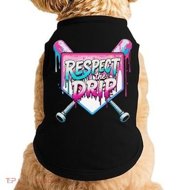 Respect The Drip Ice Cream Dripping Baseball Home Plate Doggie Tank
