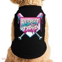 Respect The Drip Ice Cream Dripping Baseball Home Plate Doggie Tank thumb 0