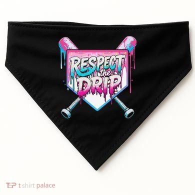 Respect The Drip Ice Cream Dripping Baseball Home Plate USA-Made Doggie Bandana