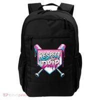 Respect The Drip Ice Cream Dripping Baseball Home Plate Backpack thumb 0