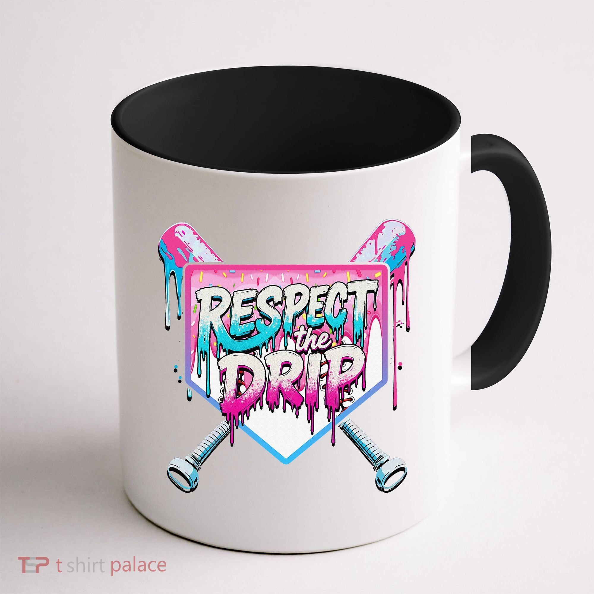 Respect The Drip Ice Cream Dripping Baseball Home Plate Coffee Mug