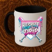 Respect The Drip Ice Cream Dripping Baseball Home Plate Coffee Mug thumb 2