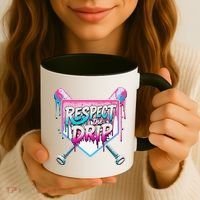 Respect The Drip Ice Cream Dripping Baseball Home Plate Coffee Mug thumb 3