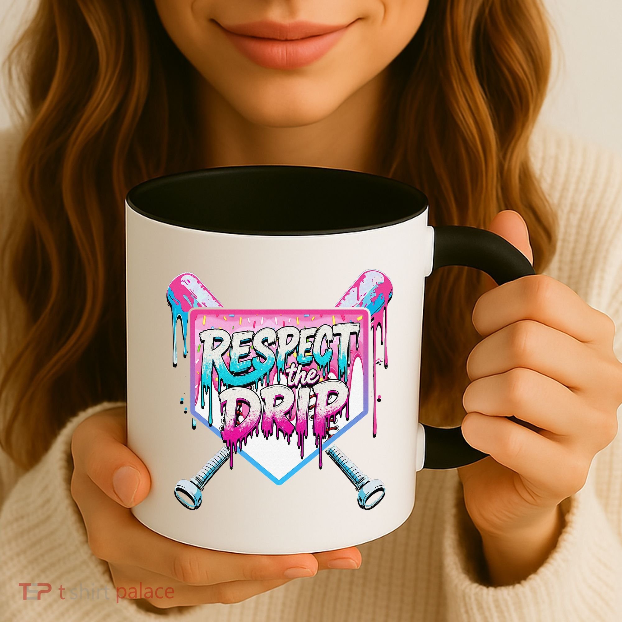 Respect The Drip Ice Cream Dripping Baseball Home Plate Coffee Mug