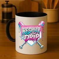 Respect The Drip Ice Cream Dripping Baseball Home Plate Coffee Mug thumb 4