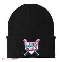 Respect The Drip Ice Cream Dripping Baseball Home Plate Beanie thumb 0