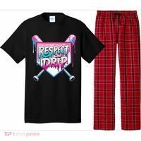 Respect The Drip Ice Cream Dripping Baseball Home Plate Pajama Set thumb 0