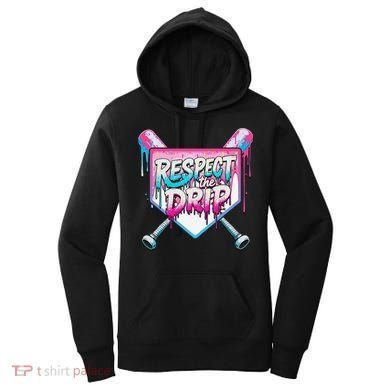Respect The Drip Ice Cream Dripping Baseball Home Plate Women's Hoodie