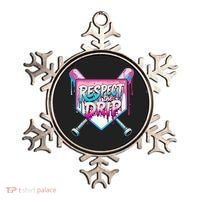 Respect The Drip Ice Cream Dripping Baseball Home Plate Ornament thumb 0