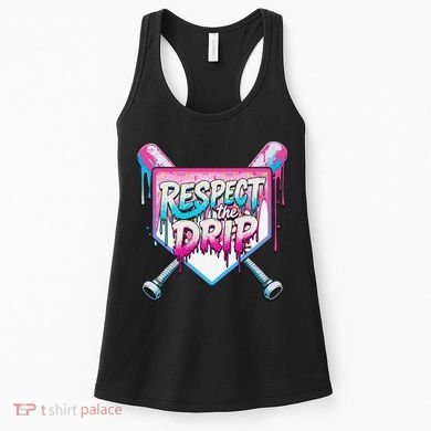 Respect The Drip Ice Cream Dripping Baseball Home Plate Women's Tank Top