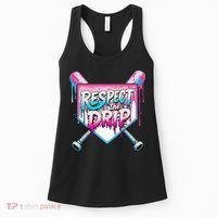 Respect The Drip Ice Cream Dripping Baseball Home Plate Women's Tank Top thumb 0