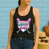 Respect The Drip Ice Cream Dripping Baseball Home Plate Women's Tank Top thumb 2