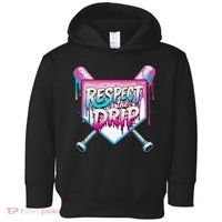 Respect The Drip Ice Cream Dripping Baseball Home Plate Toddler Hoodie thumb 0
