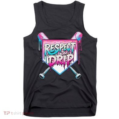 Respect The Drip Ice Cream Dripping Baseball Home Plate Tank Top