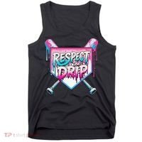Respect The Drip Ice Cream Dripping Baseball Home Plate Tank Top thumb 0