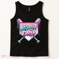Respect The Drip Ice Cream Dripping Baseball Home Plate Tank Top thumb 2