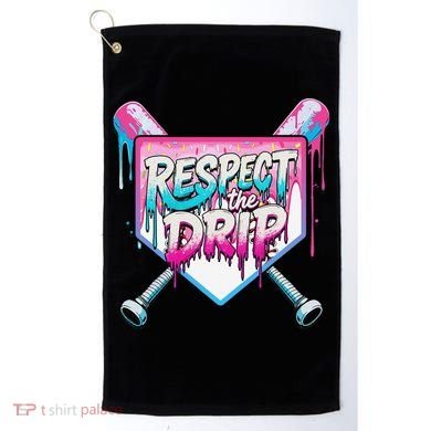 Respect The Drip Ice Cream Dripping Baseball Home Plate Golf Towel