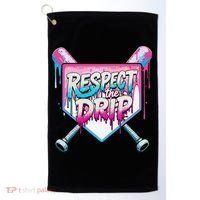 Respect The Drip Ice Cream Dripping Baseball Home Plate Golf Towel thumb 0