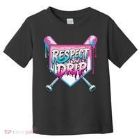 Respect The Drip Ice Cream Dripping Baseball Home Plate Toddler T-Shirt thumb 0