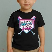 Respect The Drip Ice Cream Dripping Baseball Home Plate Toddler T-Shirt thumb 2