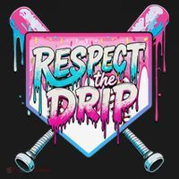 Respect The Drip Ice Cream Dripping Baseball Home Plate Women's Long Sleeve Shirt thumb 2