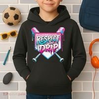 Respect The Drip Ice Cream Dripping Baseball Home Plate Kids Hoodie thumb 2