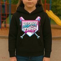 Respect The Drip Ice Cream Dripping Baseball Home Plate Kids Hoodie thumb 3
