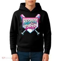 Respect The Drip Ice Cream Dripping Baseball Home Plate Kids Hoodie thumb 4